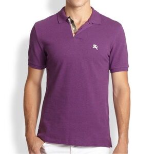 Burberry Brit Purple Cotton Pique Polo Shirt size Large